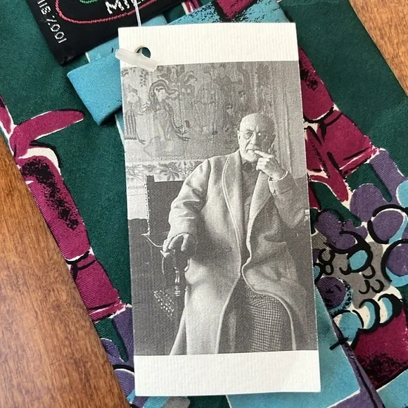 NWT Stefano Milano Silk Henry Matisse Pictures Tie Made in Italy